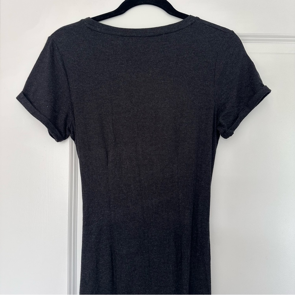 Anthropologie (XS) Globetrotter T-Shirt Midi Dress- Charcoal Gray Minimalist - Picture 7 of 9